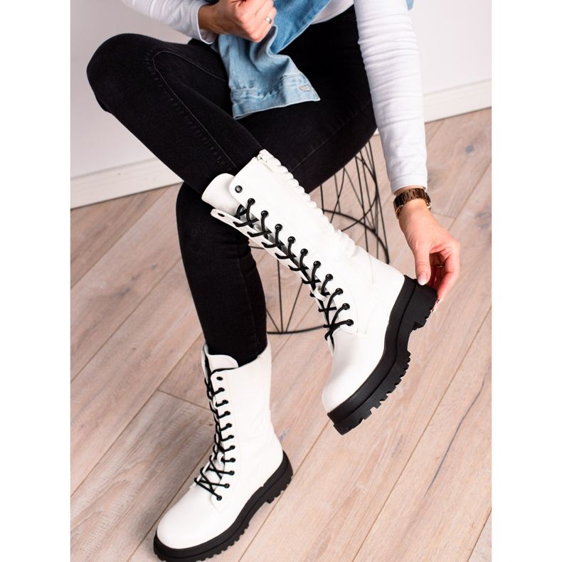 Seastar Cizme albe din piele ecologică 2 Seastar Cizme albe din piele ecologică 2