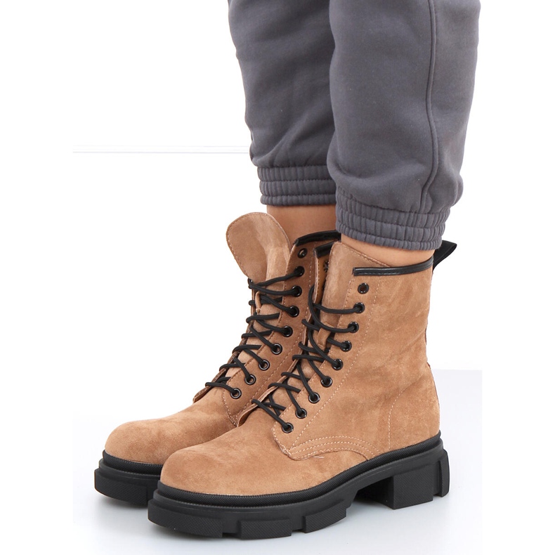 Muncitori Dazy Khaki din piele intoarsa maro kaki 2