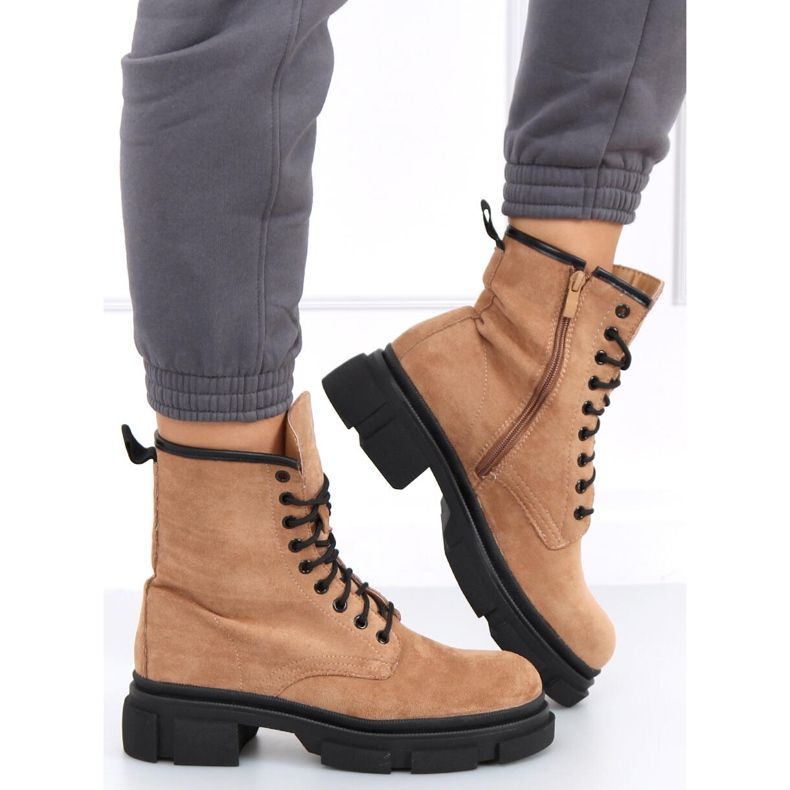 Muncitori Dazy Khaki din piele intoarsa maro kaki 1