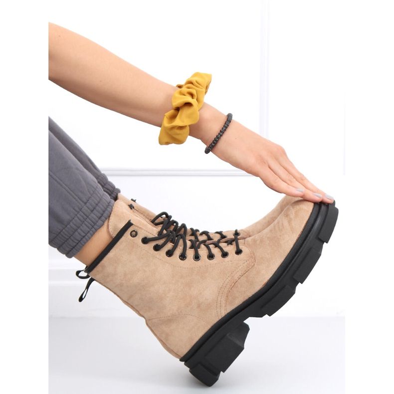 Muncitori din piele intoarsa Dazy Beige bej 2