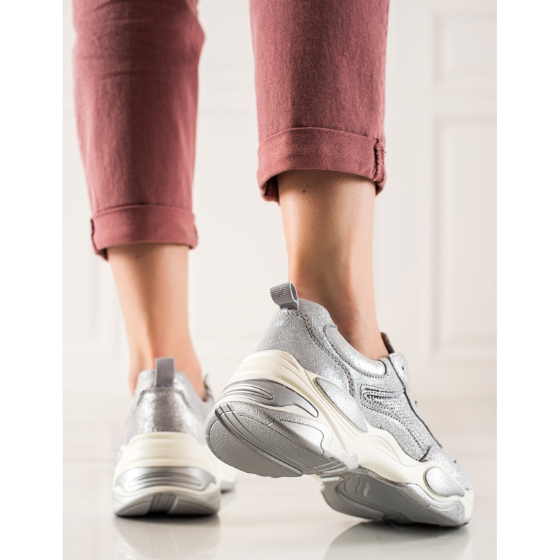 Goodin Adidași din piele multicolor gri 1