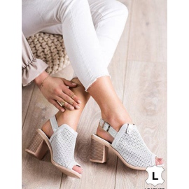 Sandale strălucitoare din piele VINCEZA argint 1