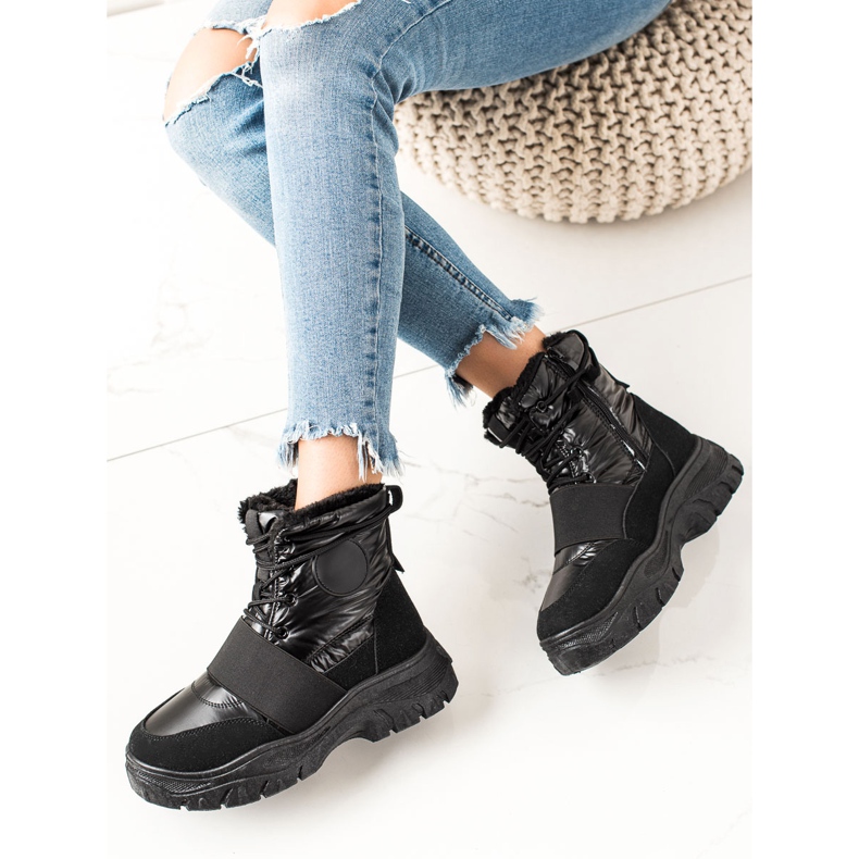 TRENDI Cizme de zăpadă casual negru 1 TRENDI Cizme de zăpadă casual negru 1