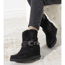 Cizme izolate de damă negre în stil boho Hanson negru 2