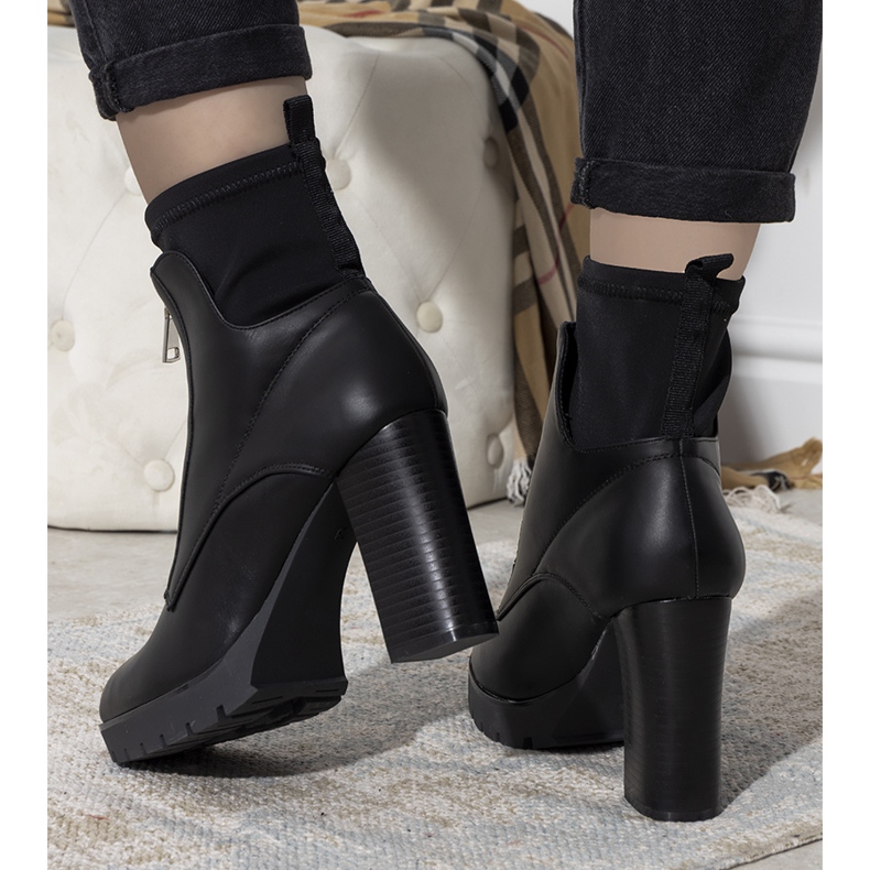 Botine negre pe postul Kizzy negru 2
