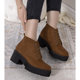 Cizme Johnson camel cu talpa inalta maro 1