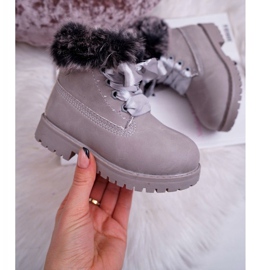 FRROCK Cizme pentru copii încălzite cu capcane Tesoro din blană gri 2