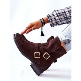 POTOCKI Cizme din piele intoarsa Cu Catarame Maro Renisse 1