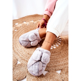 Papuci Gri De Blana Pamppy Cu Pompoane 2