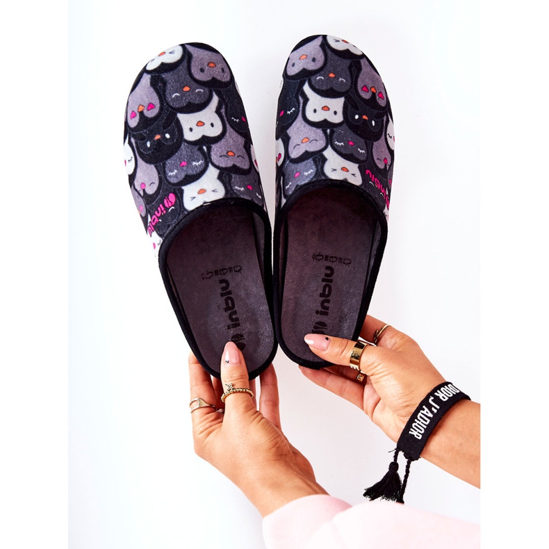 Inblu Papuci Befado Pingwinki 155D202 Papuci negri negru 1