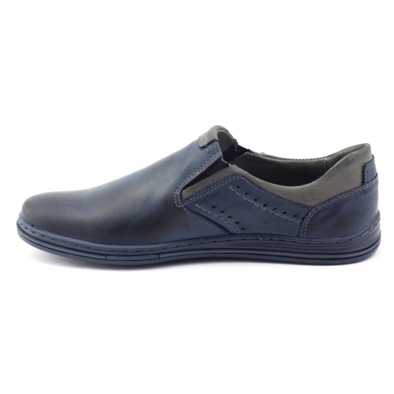 Polbut Pantofi pentru bărbați slip-on 401 bleumarin albastru marin gri 1