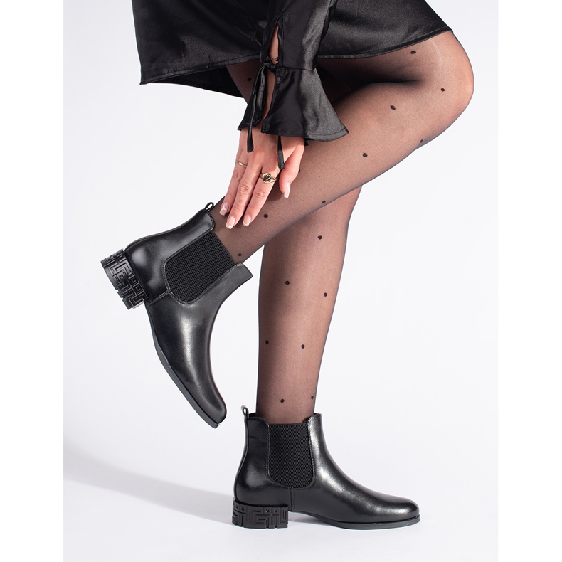 Sergio Leone Cizme Chelsea Cu Toc Decorativ negru 1