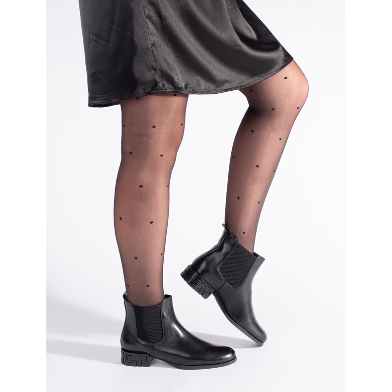 Sergio Leone Cizme Chelsea Cu Toc Decorativ negru 2