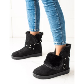 TRENDI Mukluki Negru Cu Zirconi 1