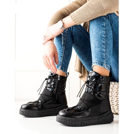 TRENDI Cizme de zăpadă confortabile pe platformă negru 1 TRENDI Cizme de zăpadă confortabile pe platformă negru 1