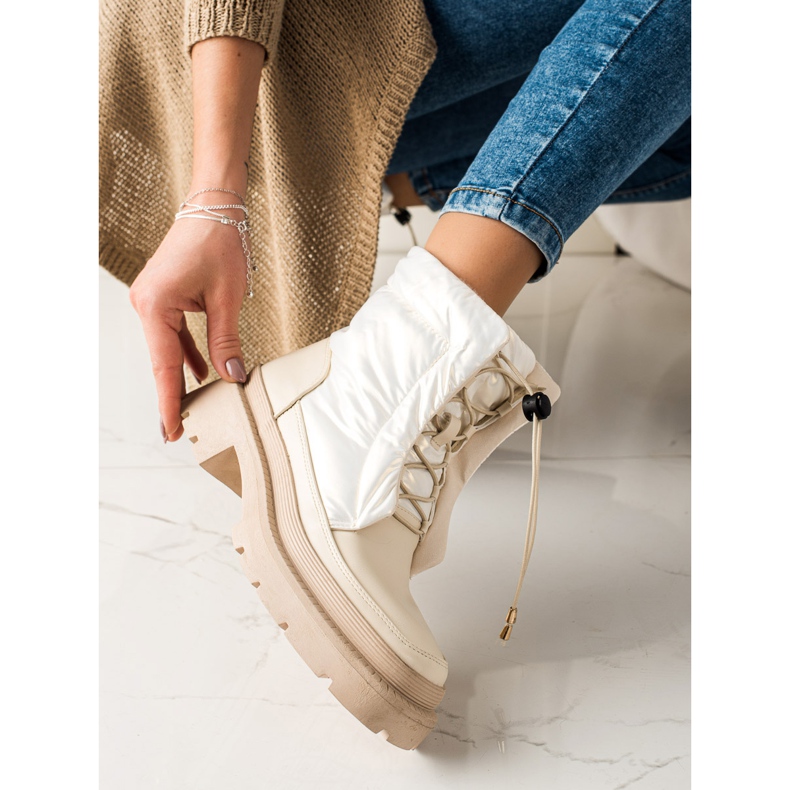 Small Swan Cizme De Zăpadă Bej Pe Platformă 1