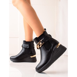 Groto Gogo Cizme cu pană la modă negru 1 Groto Gogo Cizme cu pană la modă negru 1