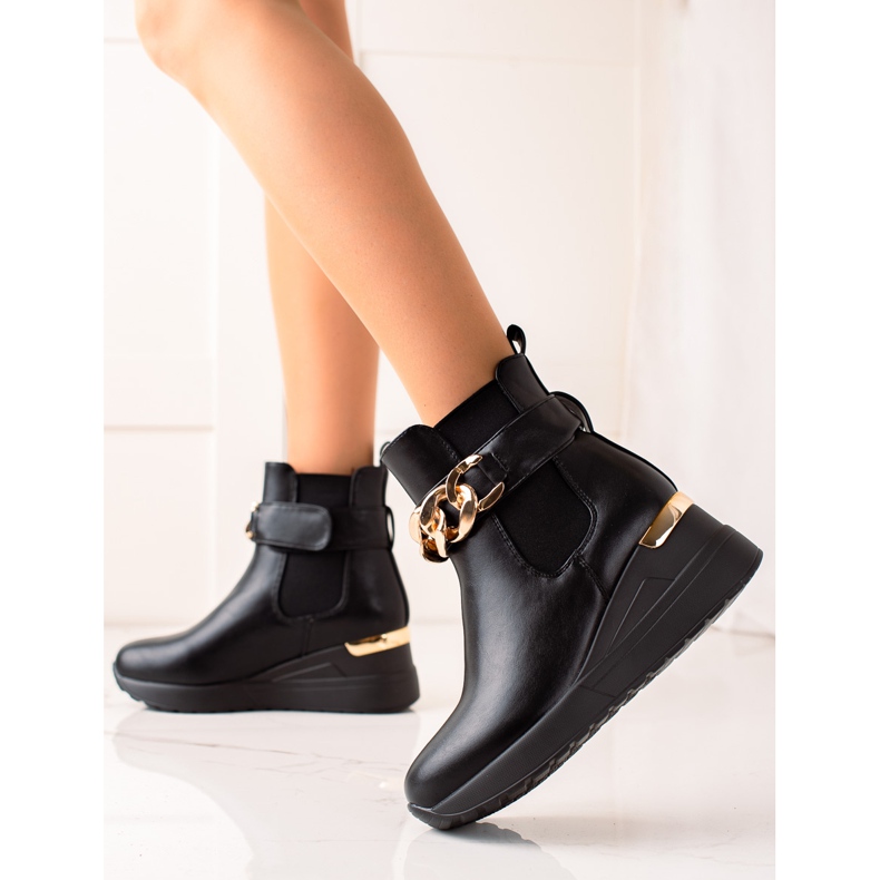 Groto Gogo Cizme cu pană la modă negru 1