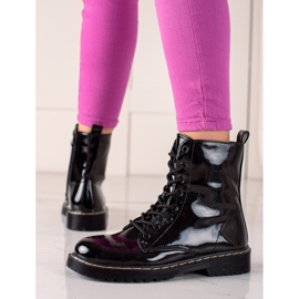 Small Swan Cizme de drumeție lăcuite clasice negru 1