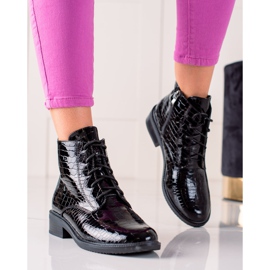 TRENDI Cizme elegante cu dantelă negru 1 TRENDI Cizme elegante cu dantelă negru 1