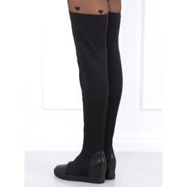 Cizme cu șosete pe pană Futura Black negru 2 Cizme cu șosete pe pană Futura Black negru 2