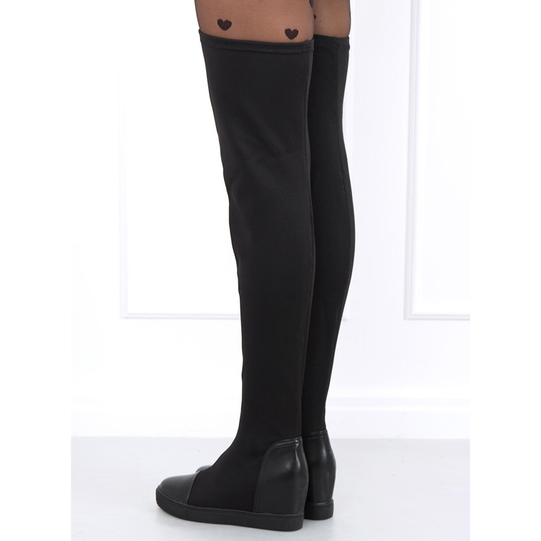 Cizme cu șosete pe pană Futura Black negru 2 Cizme cu șosete pe pană Futura Black negru 2