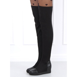 Cizme cu șosete pe pană Futura Black negru 1 Cizme cu șosete pe pană Futura Black negru 1