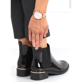 Cizme chelsea dama lacuite Petit Black negru 1