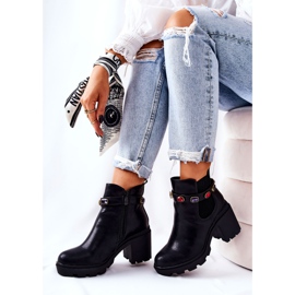 PS1 Cizme Damă Piele Pe Toc Cu Cristale Negre Macbeth negru 1