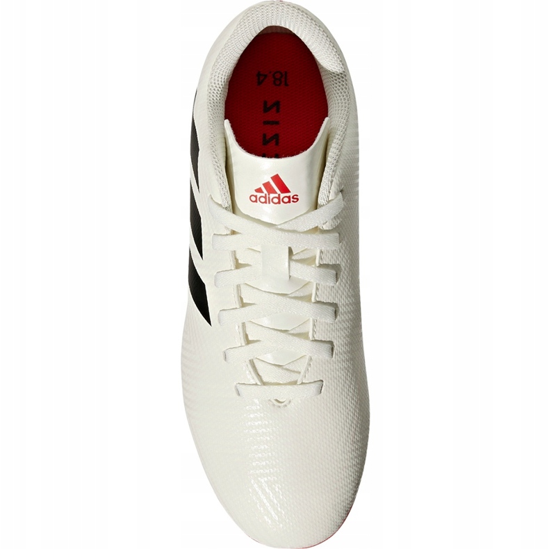 Ghete de fotbal Adidas Nemeziz 18.4 FxG Jr CM8510 alb 1