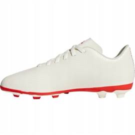 Ghete de fotbal Adidas Nemeziz 18.4 FxG Jr CM8510 alb 2