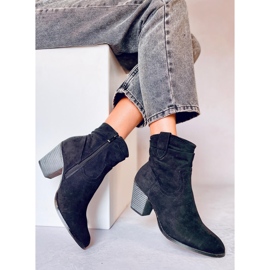 Botine Bedd Black cu toc înalt negru 1