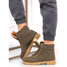 Cizme de damă din lemn izolat Polle Green Black verde 1