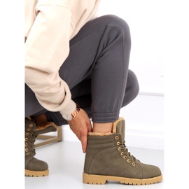 Cizme de damă din lemn izolat Polle Green Black verde 2