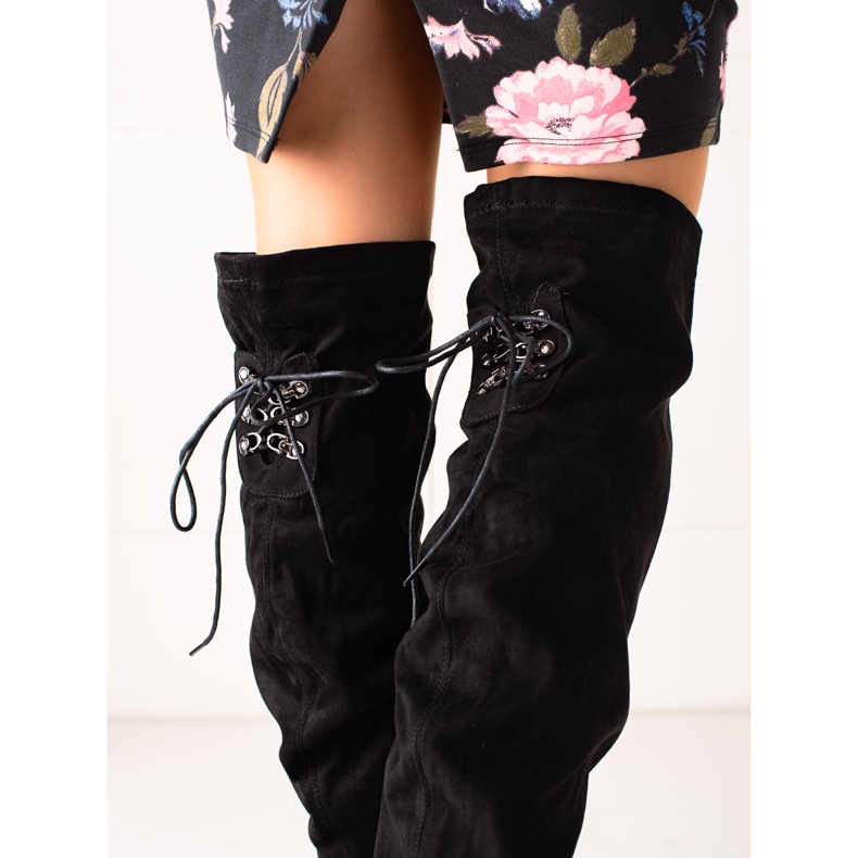 Laura Mode Cizme cu toc înalt negru 2