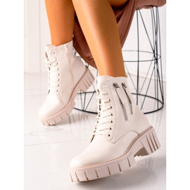 Goodin Trappers la modă, cu fermoare decorative bej 1