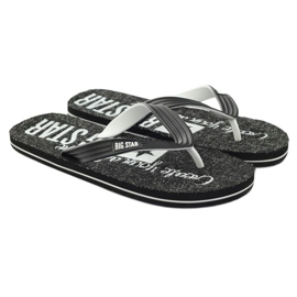 Big Star 174621 pantofi pentru bărbați șlapi alb negru 4