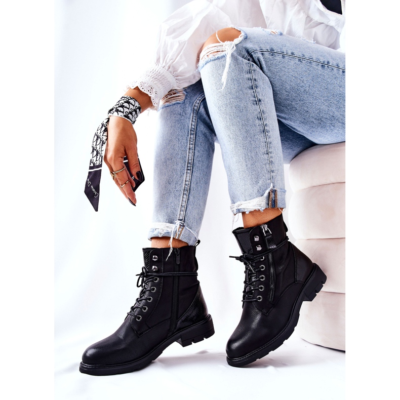 Cizme calde Mirthbrow Negre Cu Fermoar negru 2 Cizme calde Mirthbrow Negre Cu Fermoar negru 2