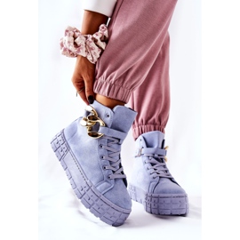 Adidași înalți pe platforma albastră Evenia albastru 2