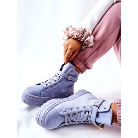 Adidași înalți pe platforma albastră Evenia albastru 1