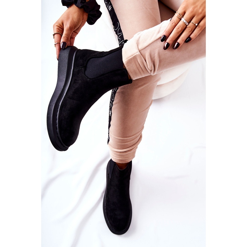 PS1 Cizme din piele intoarsa Cizme Jodhpur pe platforma Black Marissa negru 1