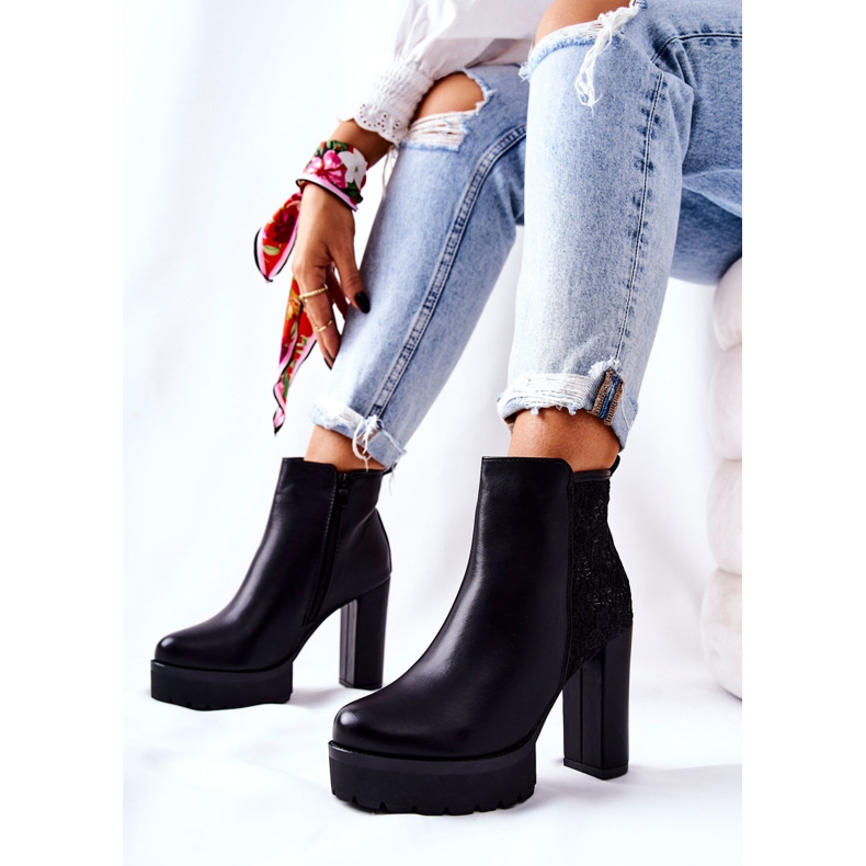 PS1 Cizme înalte din piele pe un stâlp negru Diomice 2