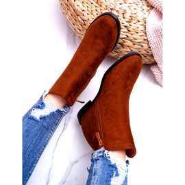 BUGO Cizme pentru femei, piele de căprioară Camel Tema maro 5