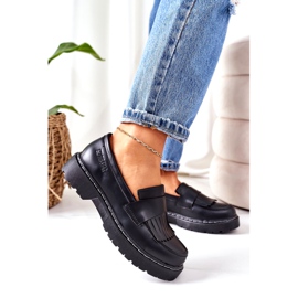 Mocasini din piele Big Star II274100 Negru 4