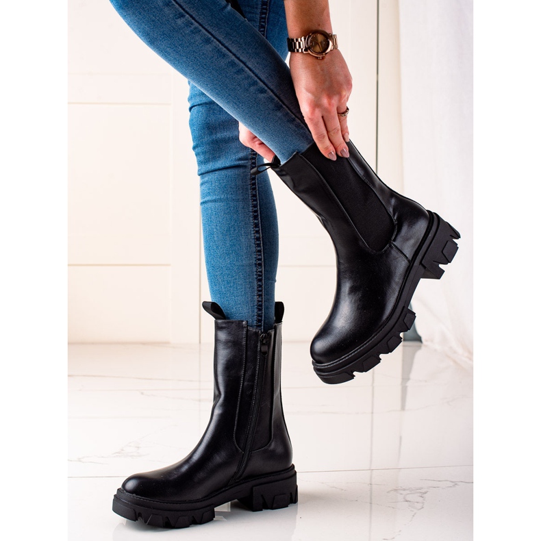 Goodin Cizme înalte la modă negru 2