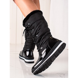 TRENDI Cizme Înalte De Zăpadă Cu Blană negru 2