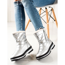 TRENDI Cizme de zăpadă clasice pe fermoar argint 1 TRENDI Cizme de zăpadă clasice pe fermoar argint 1