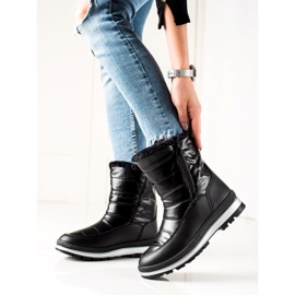 TRENDI Cizme de zăpadă clasice pe fermoar negru 2