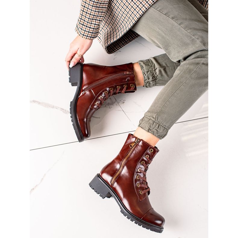 Super Mode Cizme Maro Cu Fermoar Decorativ 1 Super Mode Cizme Maro Cu Fermoar Decorativ 1