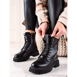 Groto Gogo Cizme calde de drumeție cu piele ecologică negru 1